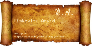 Miskovity Arvid névjegykártya